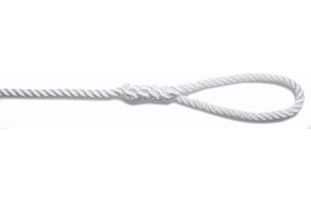 Prijslandvast met 40 cm oog 12 mm x 10 m wit