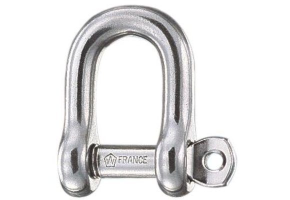 D-sluiting gevangen pin RVS 4 mm