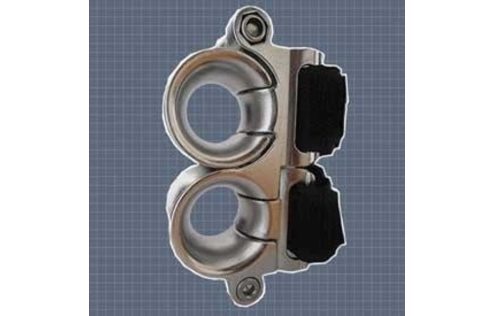 Scepter geleide oog dubbel RVS voor 25 mm paal 20 mm lijn