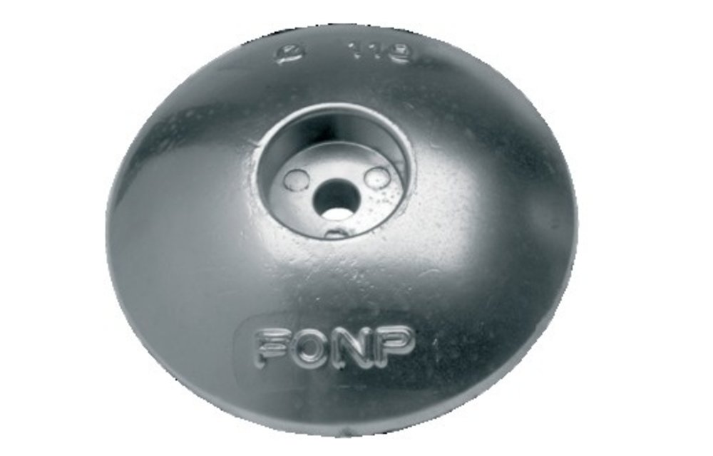 Anode zink roer/zwaard/trim tab Ø110 x 25 mm gat Ø 10 mm