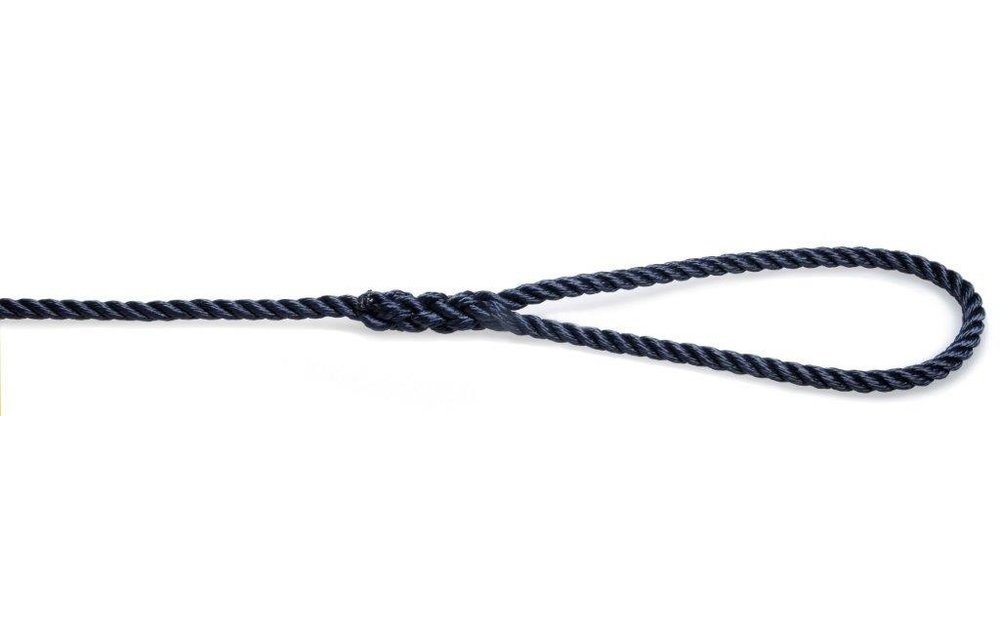 Prijslandvast met 20 cm oog 12 mm x 6 m navy