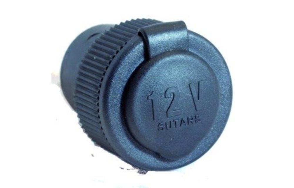 Aansteker stekkerdoos rond zwart 12V 16A