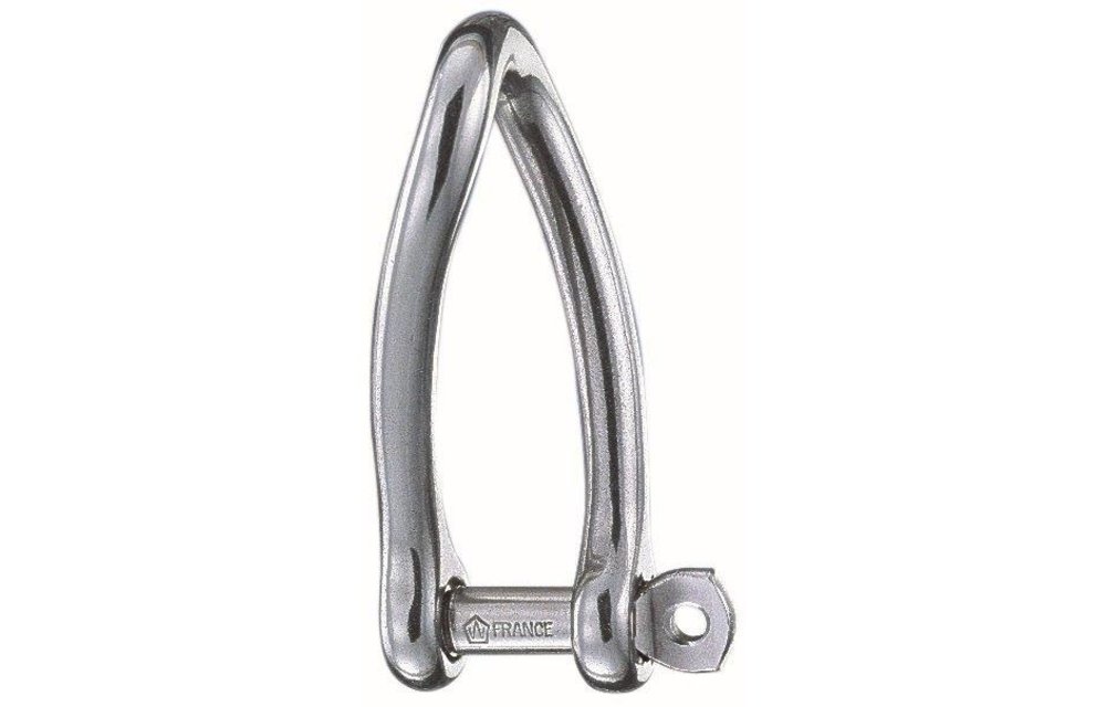 D-sluiting gedraaid gevangen pin RVS 6 mm