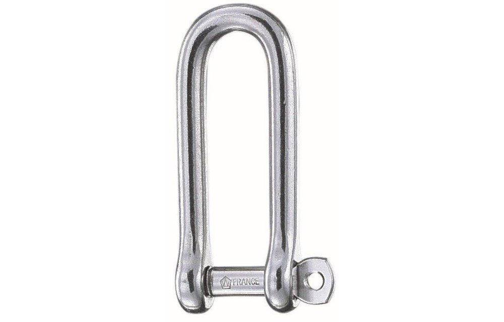 D-sluiting lang gevangen pin RVS 4 mm