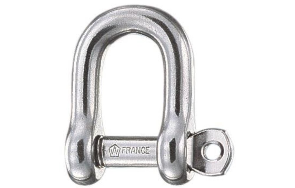 D-sluiting gevangen pin RVS 12 mm