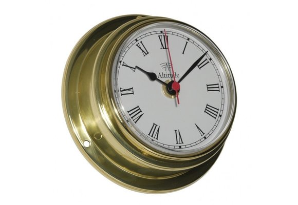 Klok quartz Altitude messing front loaded  Ø125 mm
