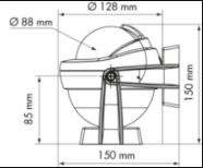 Kompas Offshore 95 op beugel zwart huis/zwarte roos plat