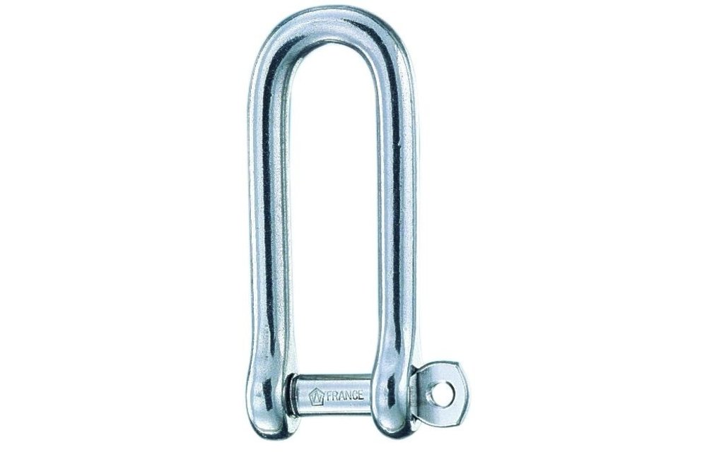 D-sluiting lang gevangen pin RVS 8 mm