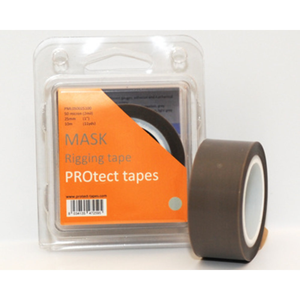Rigging tape Mask PFTE 0,050 x 25 mm x 10 m licht grijs PROtect Tape Boottotaal.be