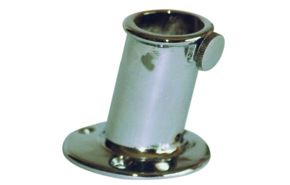 Vlaggenstokhouder D25 mm opbouw koper chroom