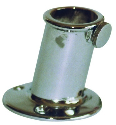 Vlaggenstokhouder D25 mm opbouw koper chroom