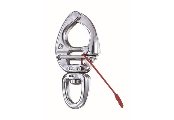 Snapsluiting quick release met wartelend oog HR RVS 70 mm