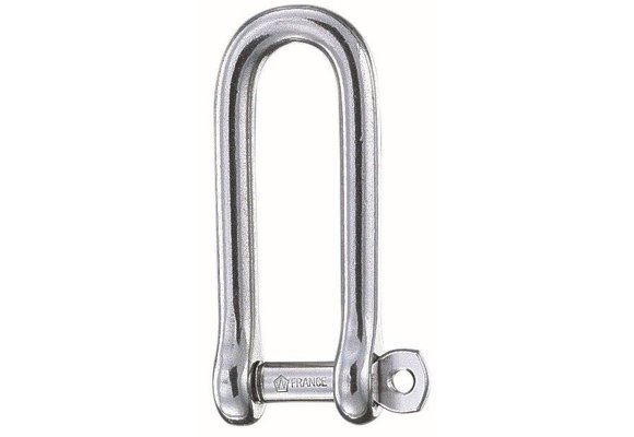 D-sluiting lang gevangen pin RVS 6 mm