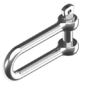 D-sluiting lang RVS 8 mm