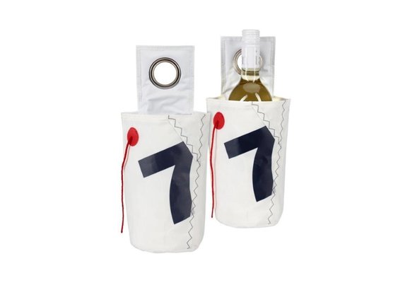 Zeildoek wijnkoeler met ophangoog Sea Cool Navy