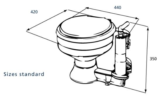 Handtoilet Sealock met bajonet sluiting, pot en bril kunststof wit