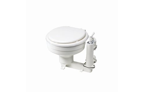 Handtoilet met bajonet sluiting, pot en bril kunststof wit