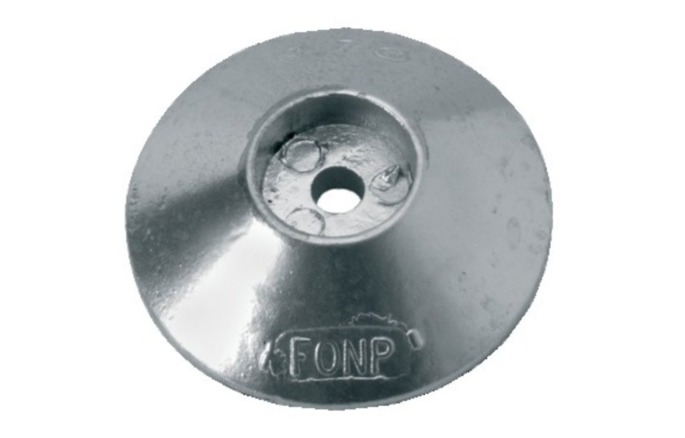 Anode zink roer/zwaard/trim tab Ø50 x 12 mm gat Ø 8 mm