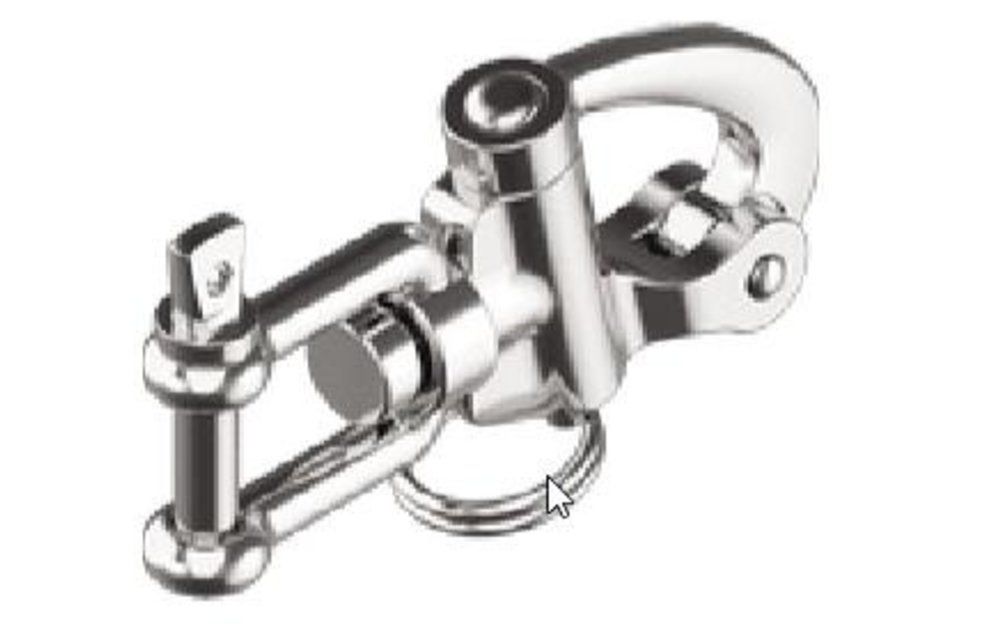 Snapsluiting met wartelend oog en borstbout RVS 87 mm (10)