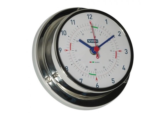 Quartz klok radiostilte Vion RVS inclusief wandophanging Ø97 mm