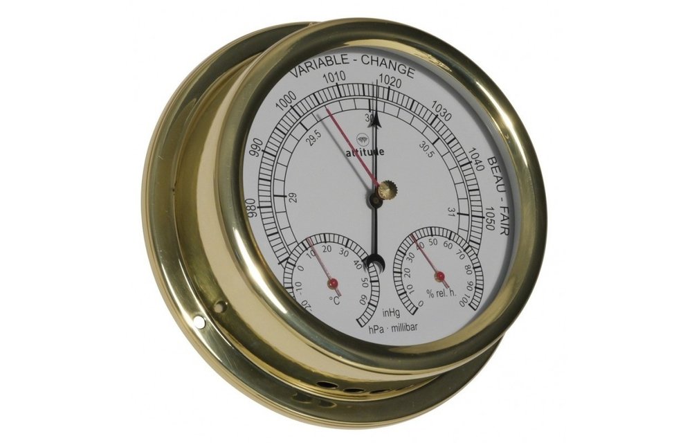 Barometer / thermometer / hygrometer Altitude messing Ø150 mm