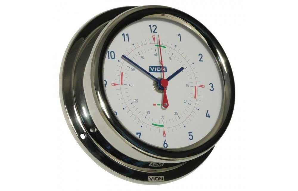 Quartz klok radiostilte Vion RVS inclusief wandophanging Ø150 mm