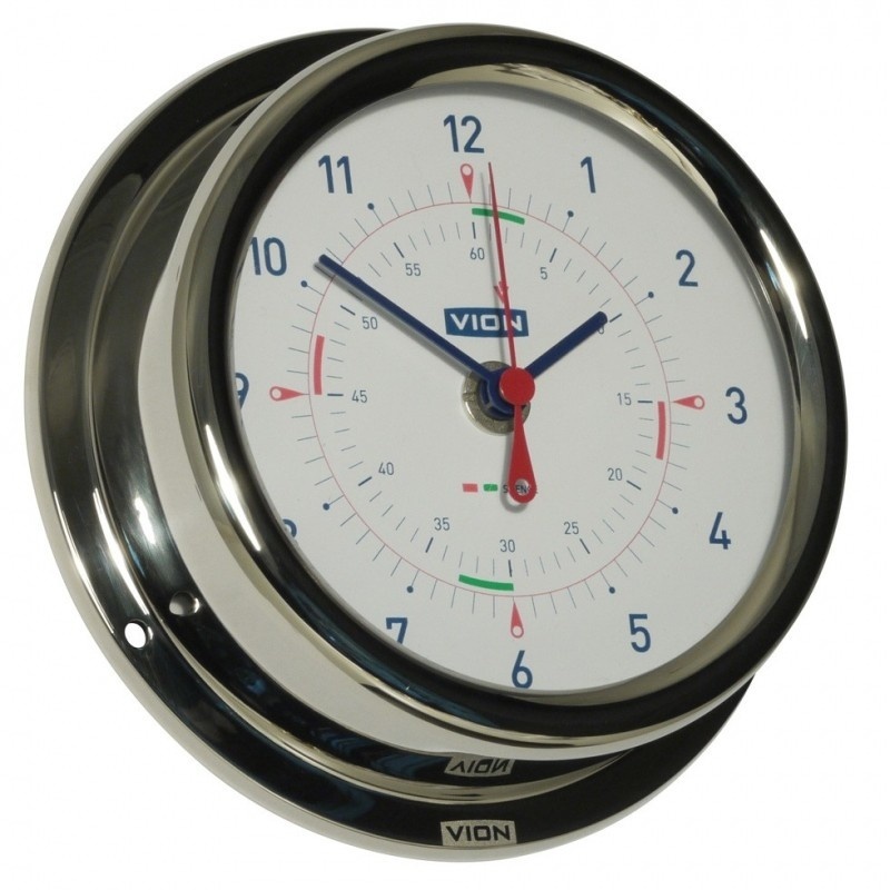 Quartz klok radiostilte Vion RVS inclusief wandophanging Ø150 mm
