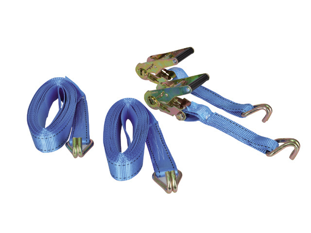 Spanband met ratelgesp & j-haak 38mm 6.0m (2 stuks)