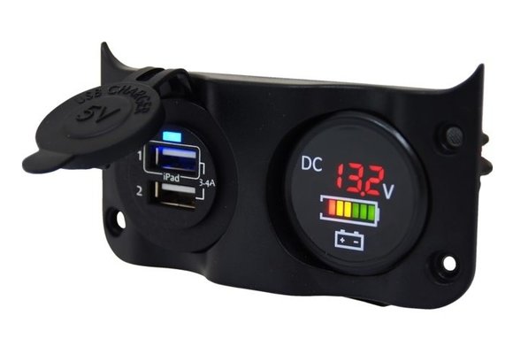 Wave add-on paneel dubbel USB & Volt/accu indicator