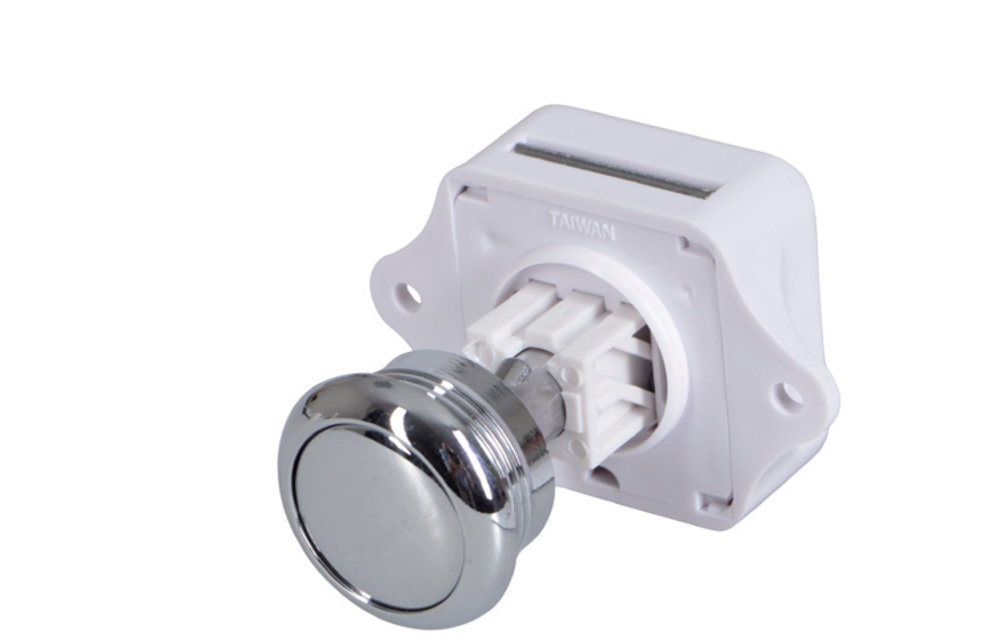 Drukknop rond messing verchroomd