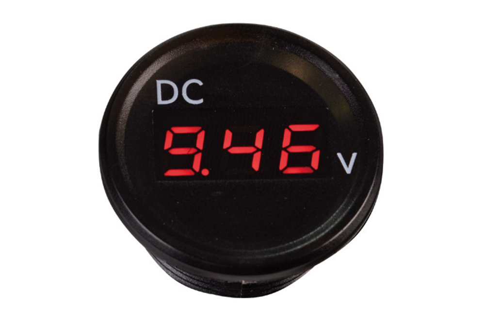 Voltmeter | Zwart 2.5-30V met flush frame (terminals)