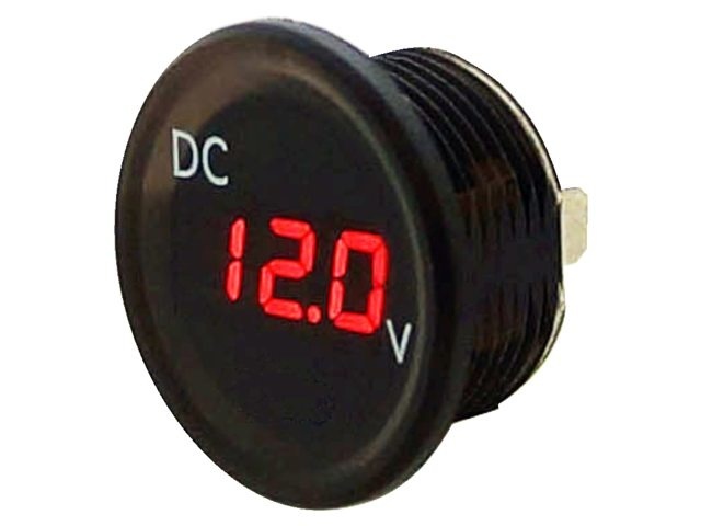 Voltmeter | Zwart 2.5-30V met flush frame (draad)