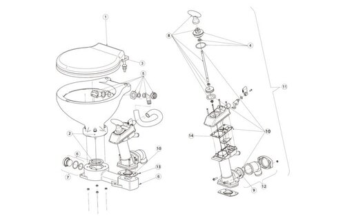 Topklep pakking met veer