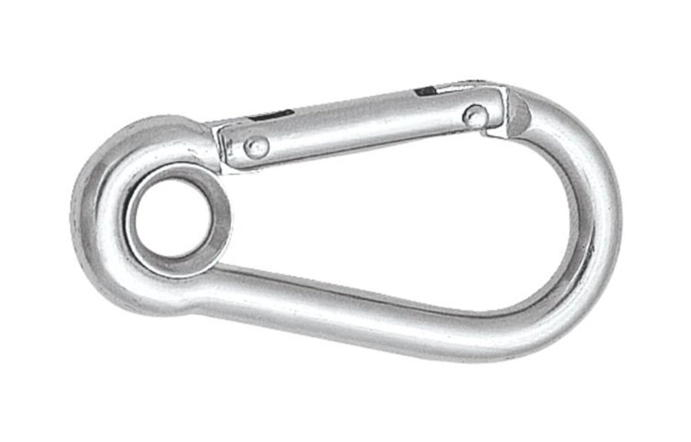 Talamex karabijnhaak met oog en borgbrug RVS