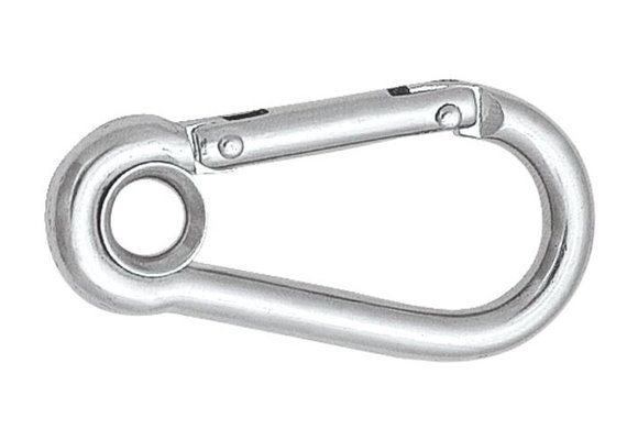 Talamex karabijnhaak met oog en borgbrug RVS