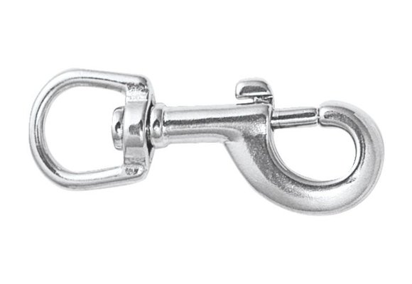 Musketonhaak met wartel RVS 64mm