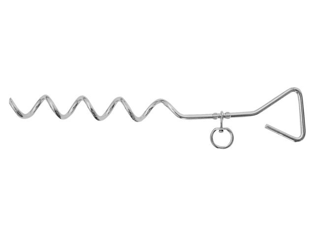 Grondanker spiraal met oog rvs 420mm