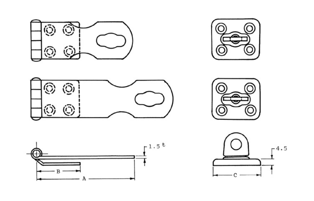 Overval sluiting rvs 64mm