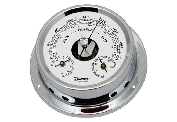 Talamex Baro/thermo/hygrometer messing verchroomd 125/100mm
