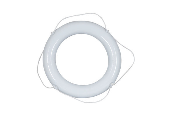 Reddingsboei pvc | Wit 60cm met | Witte lijn