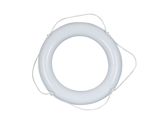 Reddingsboei pvc | Wit 60cm met | Witte lijn
