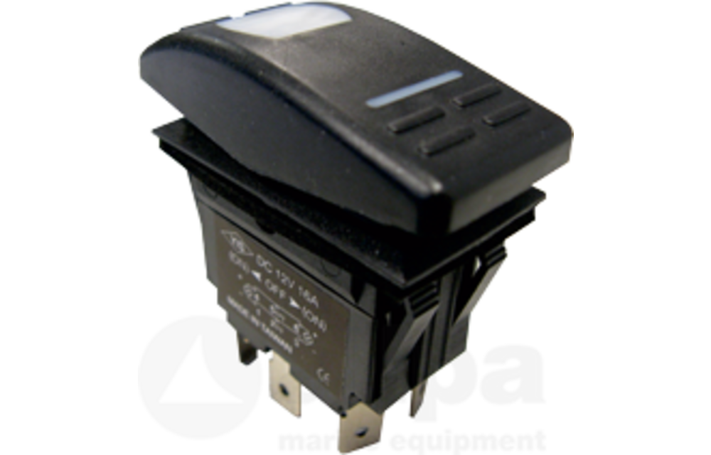 Allpa Waterdichte schakelaar met LED-indicator, 4-polig, ON-OFF, 15A / 12V, inclusief 25 labels