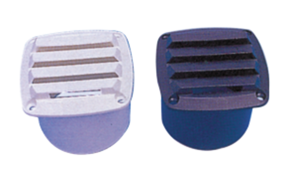 Allpa Kunststof Ventilatierooster, 85x85mm, slangaansluiting Ø75mm, wit