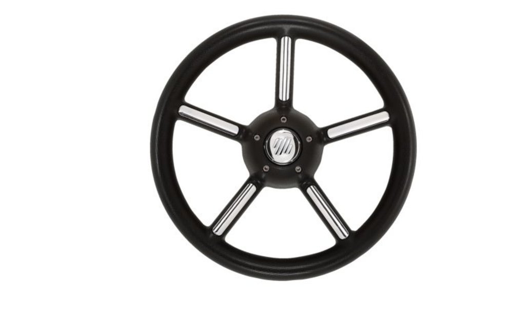 V56 stuurwiel | Zwart/chroom 350mm