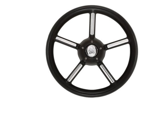 V56 stuurwiel | Zwart/chroom 350mm