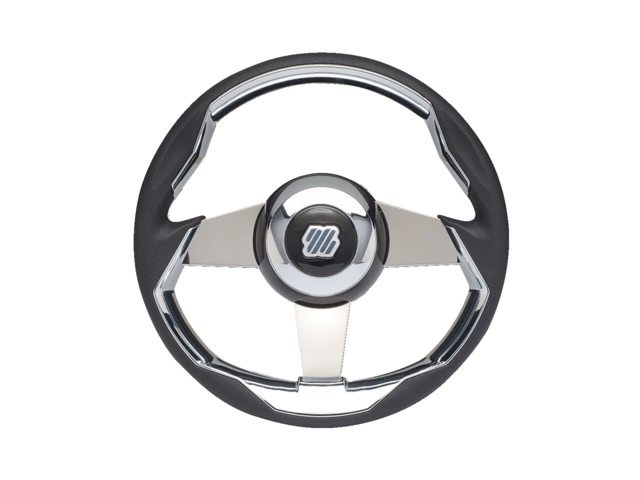 Grimani stuurwiel | Zwart/rvs spaken 350mm