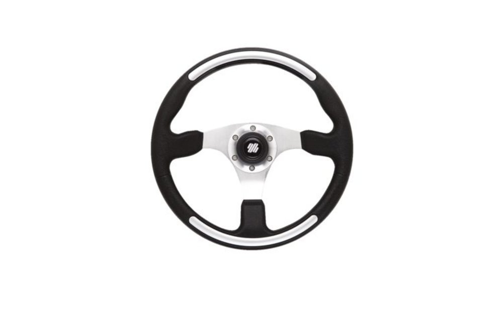 Santorini stuurwiel | Zwart/zilver 350mm