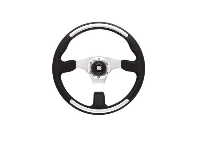 Santorini stuurwiel | Zwart/zilver 350mm