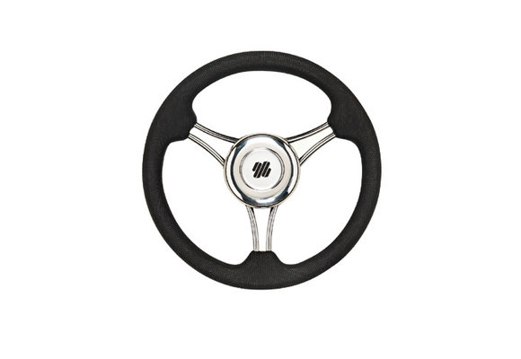 V21 stuurwiel | Zwart/RVS 3x2-spaaks