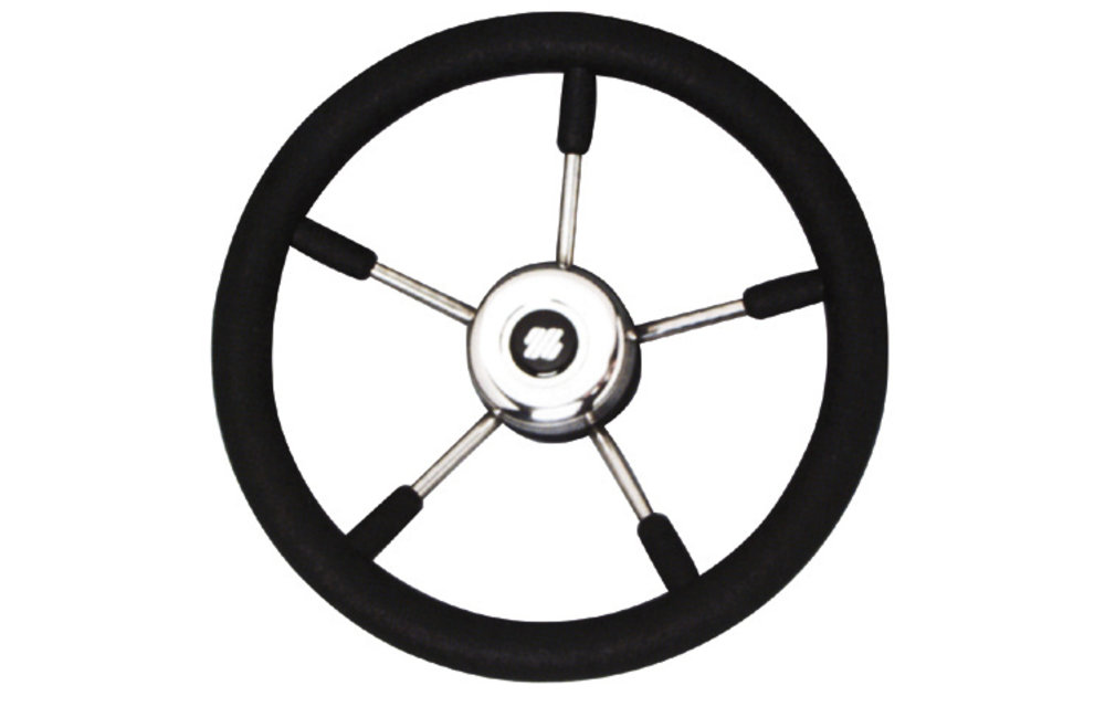 V57 stuurwiel | Zwart/rvs 5-spaaks